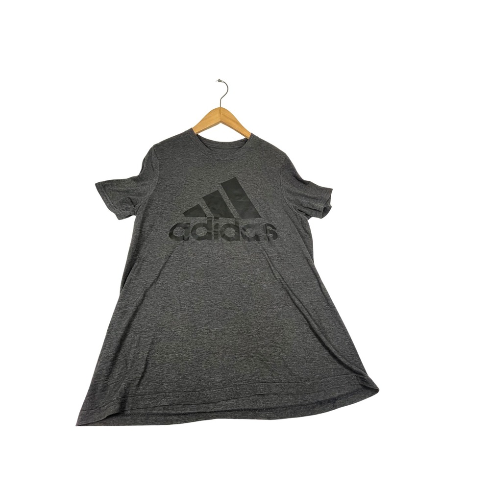 Adidas Amplifier Tee Mens Medium Charcoal Grey Heather Short Sleeve Crew Neck